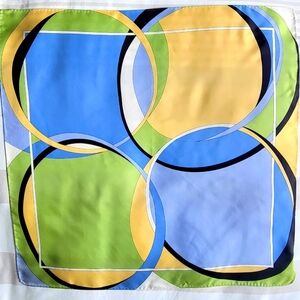 Talbots Green,Yellow,Blue Silk Scarf
